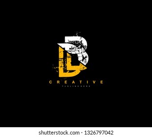 DB Letter Linked Brush Grunge Urban Type Style Logo
