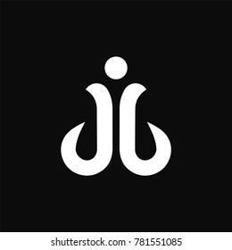DB Letter Logo concept. Creative Minimal Monochrome design template. Graphic Alphabet Symbol. People Creative Vector element