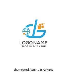 db letter logo design for use technology brand