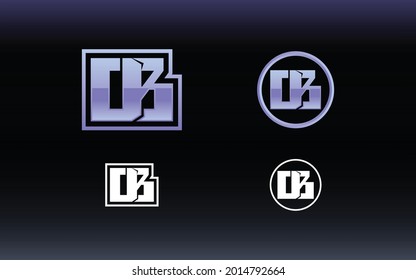DB letter logo with gaming style and contemporary colors