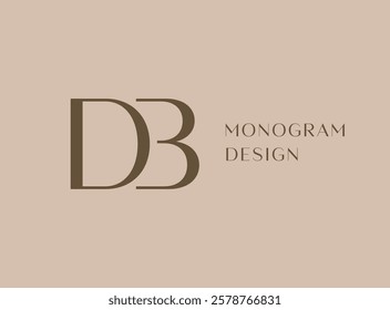 DB letter logo icon design. Classic style luxury initials monogram.