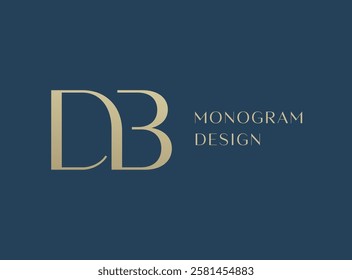 DB letter logo icon design. Classic style luxury initials monogram.