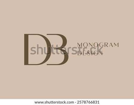 DB letter logo icon design. Classic style luxury initials monogram.