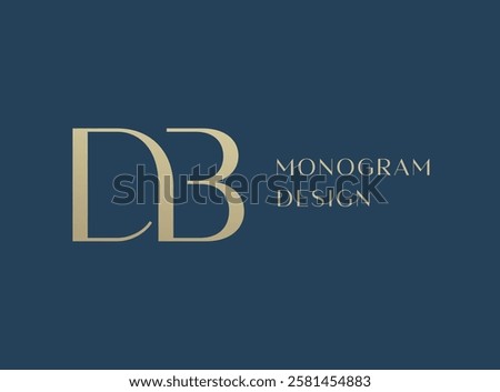 DB letter logo icon design. Classic style luxury initials monogram.