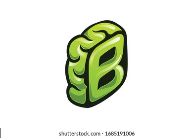 DB letter logo icon, monogram, letter logo, brain icon