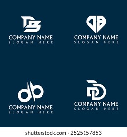Diseño de conjunto de logotipo de letra DB
