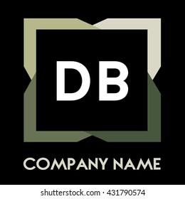DB letters business logo creative  icon design template elements in abstract background logo, design identity in square with four colors, modern alphabet letters