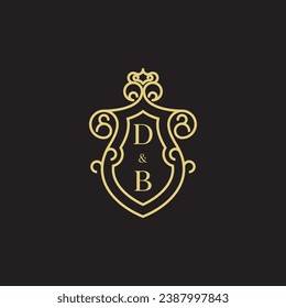 Logotipo inicial vintage de línea DB en un diseño profesional de alta calidad que se imprimirá bien en cualquier medio de impresión
