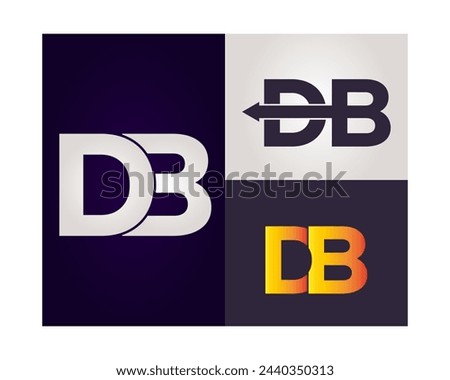 DB logo. DB creative initial latter logo.DB abstract.DB Monogram logo design.Creative and unique alphabet latter logo.