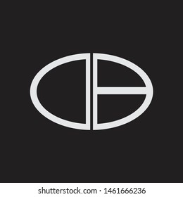 DB Logo letter oval monogram design template with black and white colors