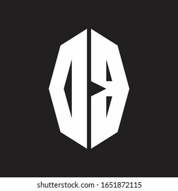 DB Logo monogram with octagonal ribbon style design template