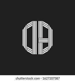 DB Logo monogram with outline style linked isolated on black background