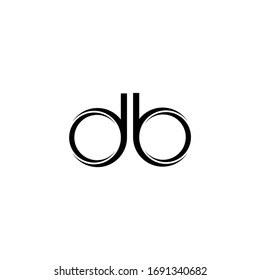 DB Logo monogram with slice rounded modern design template isolated on white background
