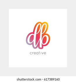 DB logo, vector. Useful as branding symbol, app icon, alphabet element, clip-art.