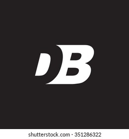 DB negative space letter logo black background