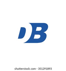 DB negative space letter logo blue