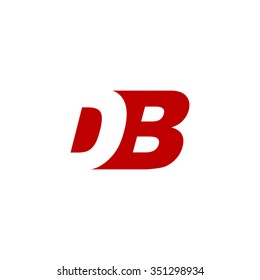 DB negative space letter logo red