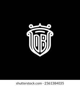 DB shield initial monogram with high quality professional design that will print well