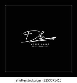 Logo de la firma DB - Plantilla de logotipo de vectores manuscritos para alfabeto DB