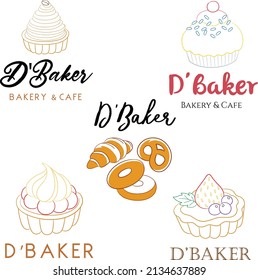 D'Baker Bakery Logo and Icons 