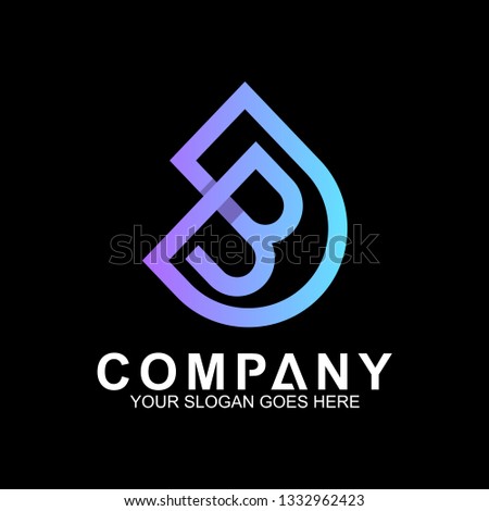 DB/BD initial letter logo template in continuous line