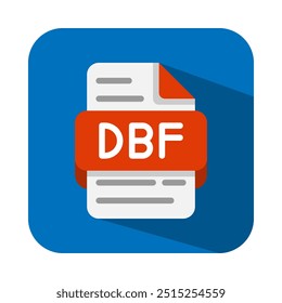 Dbf document flat icons. file type, format, extension files symbol icon. unique isometric style database icon.