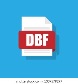 DBF file format icon - flat design