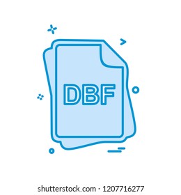 DBF file type icon design vector