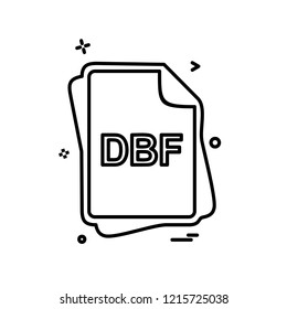 DBF file type icon design vector