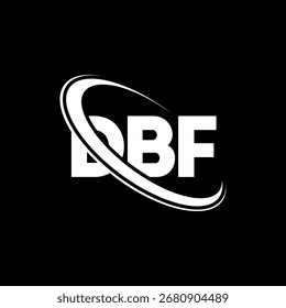DBF-Logo. DBF-Buchstabe. DBF-Buchstabe-Logo-Design. Initials DBF-Logo mit Kreis- und Großbuchstaben-Monogramm-Logo verknüpft. DBF-Typografie für Technologie, Business und Immobilien Marke.