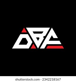 DBF triangle letter logo design with triangle shape. DBF triangle logo design monogram. DBF triangle vector logo template with red color. DBF triangular logo Simple, Elegant, and Luxurious design.