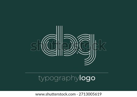 DBG modern geometric typography logo. Modern and stylish composition featuring a monochromatic typography logo illustration designed with intricate lines.