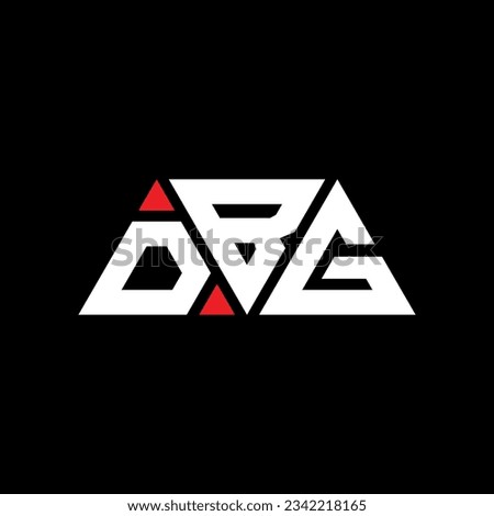 DBG triangle letter logo design with triangle shape. DBG triangle logo design monogram. DBG triangle vector logo template with red color. DBG triangular logo Simple, Elegant, and Luxurious design.