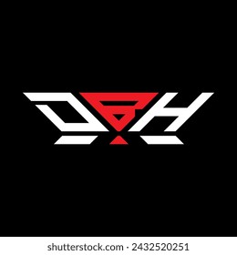 Diseño del vector del logotipo de la letra de DBH, logotipo simple y moderno de DBH. Diseño lujoso del alfabeto de DBH  
