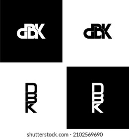 dbk letter initial monogram logo design set