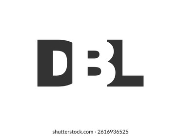 DBL logo design. Initial letter D B L bold font style for tech startups, consulting, corporate branding. Creative company name, headlines typography identity, trendy logotype. Vector illustration.