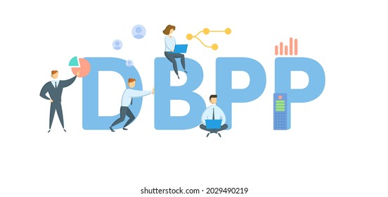 DBPP, Defined Benefit Pension Plan. Concept With Keyword, People And Icons. Flat Vector Illustration. Isolated On White.