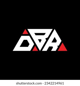 DBR triangle letter logo design with triangle shape. DBR triangle logo design monogram. DBR triangle vector logo template with red color. DBR triangular logo Simple, Elegant, and Luxurious design.