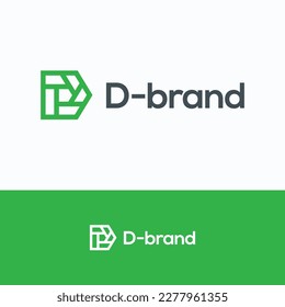 Logo de la marca D. Plantilla para el logotipo de la foto del monograma de la letra d. Firma de fotógrafo personal.