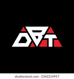 DBT triangle letter logo design with triangle shape. DBT triangle logo design monogram. DBT triangle vector logo template with red color. DBT triangular logo Simple, Elegant, and Luxurious design.