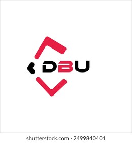Logotipo de letra minimalista creativa de DBU. Diseño de logotipo de letra de alfabeto de iniciales de Vector únicas de DBU
