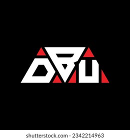 Diseño del logotipo de la letra triangular DBU con forma triangular. Monograma de diseño del logotipo del triángulo DBU. Plantilla de logotipo vectorial triangular DBU con color rojo. Logo triangular DBU Diseño sencillo, elegante y lujoso.