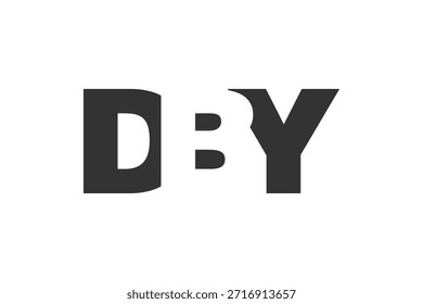 Diseño del logotipo de DBY. Letra inicial D B Y estilo de letra en negrita para startups tecnológicas, consultoría, marca corporativa. Nombre creativo de la empresa, titulares de la tipografía, identidad, logotipo de moda. Ilustración vectorial.