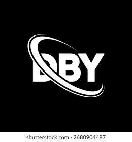 Logotipo de DBY. Carta de DBY. Diseño del logotipo de la letra DBY. Iniciales Logotipo de DBY enlazado con el círculo y el logotipo del monograma en mayúsculas. Tipografía DBY para tecnología, negocio y marca inmobiliaria.