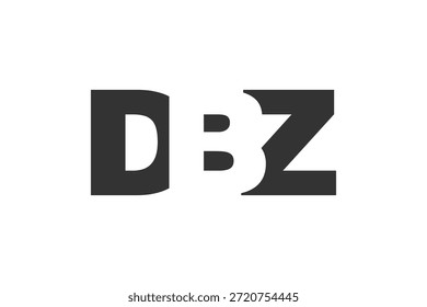 Design do logotipo DBZ. Letra inicial D B Z estilo de fonte em negrito para start-ups de tecnologia, consultoria, marca corporativa. Nome criativo da empresa, manchetes identidade tipográfica, logotipo moderno. Ilustração vetorial.