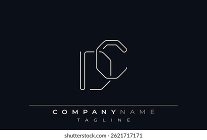 DC Abstract Line Style Logo. Minimalist Design Featuring the Letters D and C Abstract Line Style