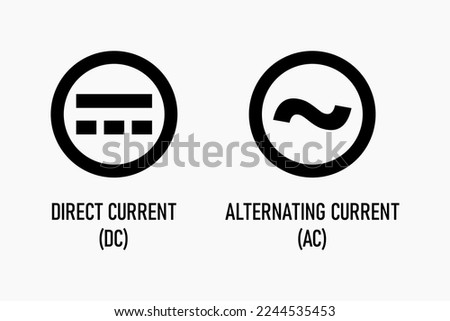 DC and AC Symbol icon. Symbol for electronic supply. Isolated current symbol silhouette.