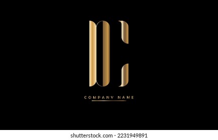 Monograma del logotipo de las letras abstractas de CD y DC