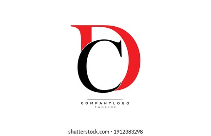 DC CD icon monogram letter text alphabet logo design