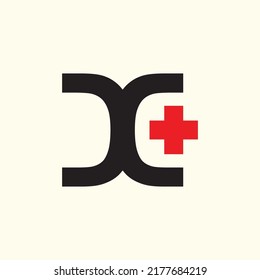 DC or CD Letter Logo with Plus design